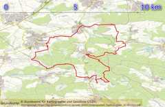 Lage der Radtour: einmal rund um Sternenfels.